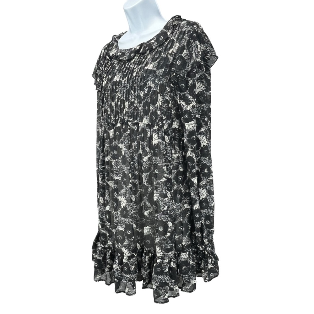 Free People Women XS These‎ Dreams Floral Long Sleeve Ruffle Mini Dress Boho - Picture 4 of 11